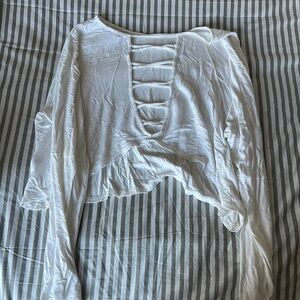 White Women's Top with Cut-Out Design